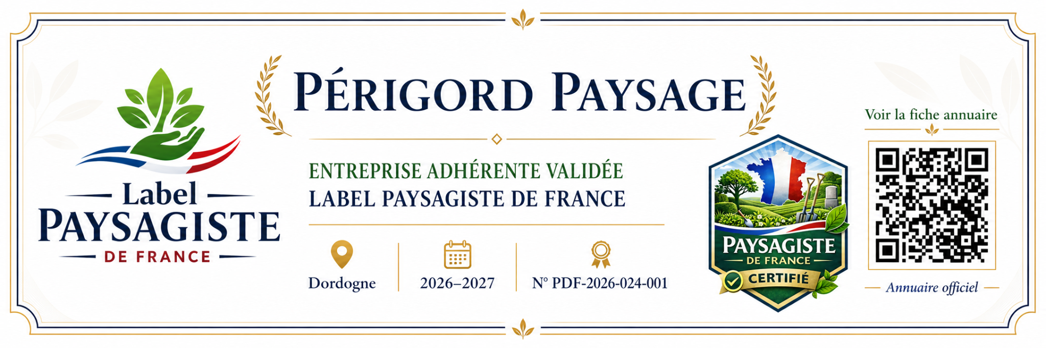 Périgord Paysage - Entreprise adhérente validée Label Paysagiste de France